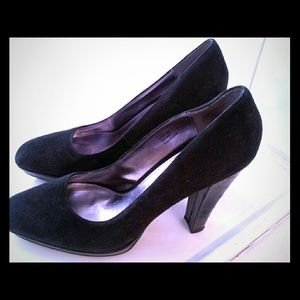 Calvin Klein Black Suede Platform Pumps