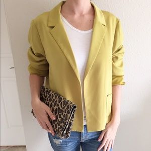 Vintage Citrine Yellow Green Boyfriend Blazer
