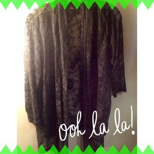 BLACK SHEER FLOWY CARDIGAN 😍