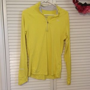 Nike Neon Yellow Dri-Fit Half Zip Up