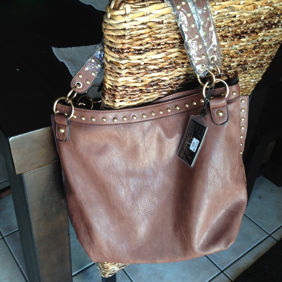 Leather Gold Stud Purse