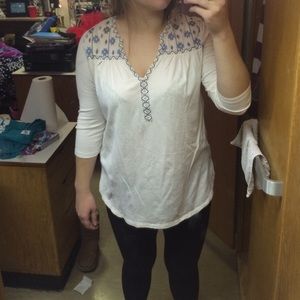 H&M WHITE PEASANT TUNIC