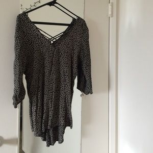 Flowery criss cross blouse