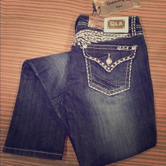 Grace in LA Medium Blue Skinny Jeans NWT