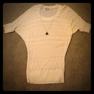 White Open Stitched Sweater