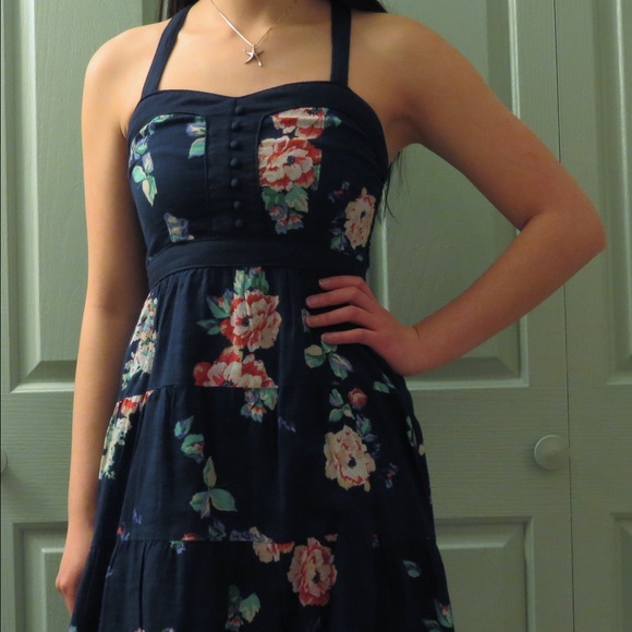 AEO Navy Floral Dress