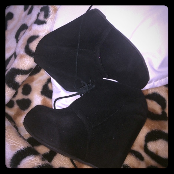 Black suede booties