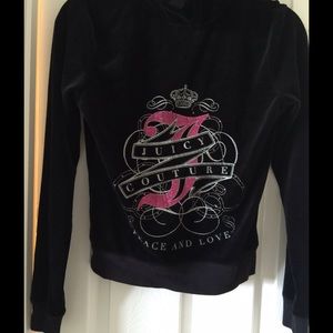 Juicy couture black velour hoodie.