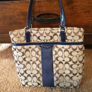 Coach tan cloth purse