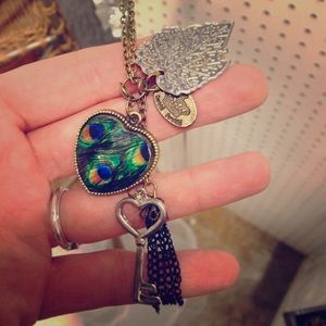 Heartleaf key antique looking necklace