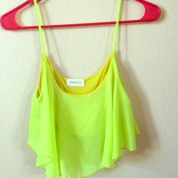 Bright yellow crop top!