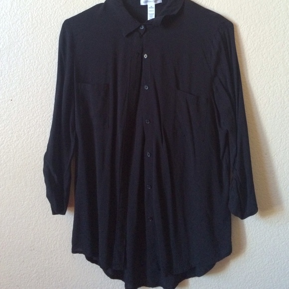 Black flowy button up!