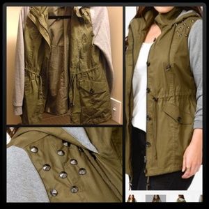 Green studded unity jacket forever 21