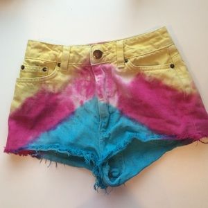 Urban outfiters high waisted tie die shorts