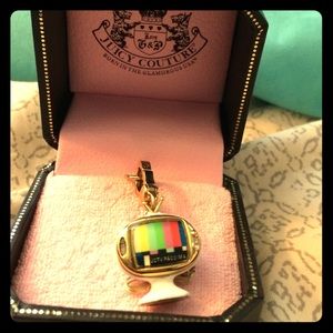 RARE retro TV set juicy couture charm gold