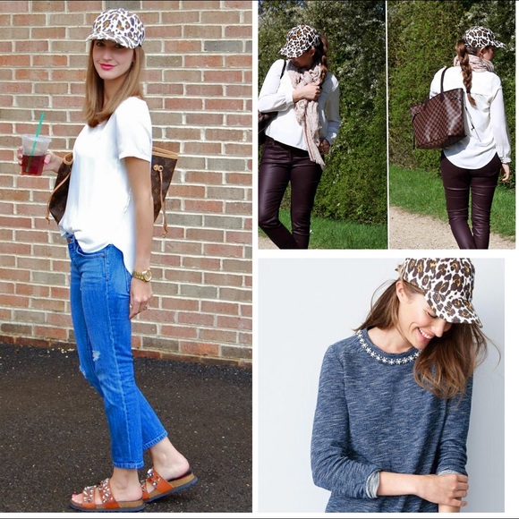 J. Crew Accessories - J crew leopard print baseball hat nwt