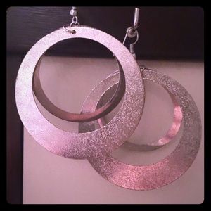 Dangling silver hoops