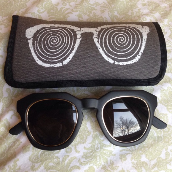 CRAP Eyewear Matte Black Gold Lining Sunglasses