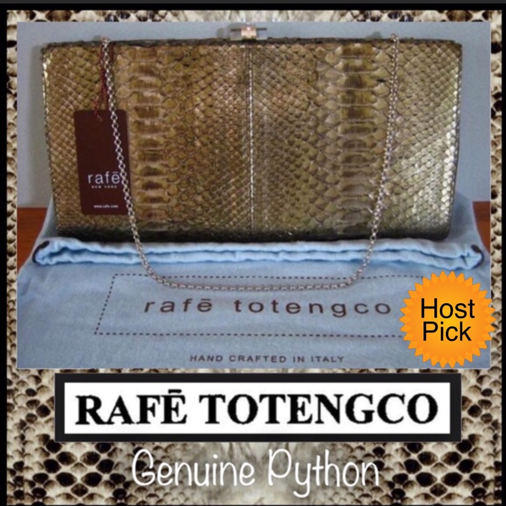 RAFE TOTENGCO genuine Python clutch with Strap NWT