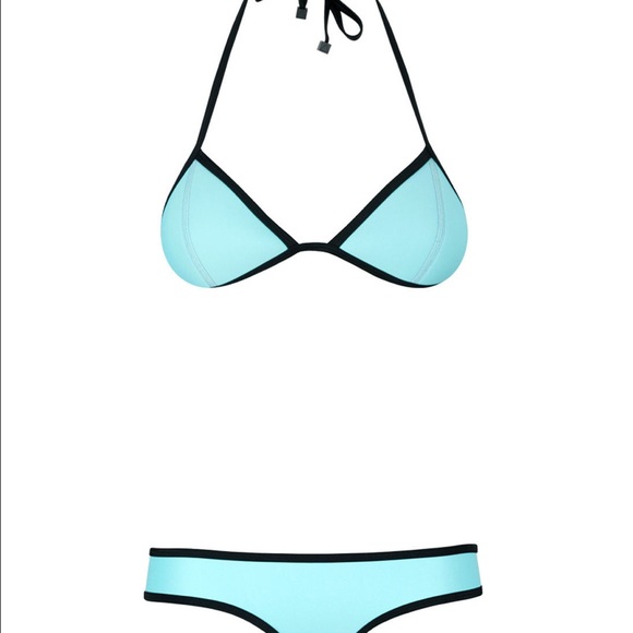 Teal bathing suit, Triangle style.