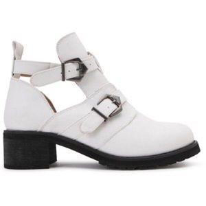 WHITE CUT OUT SHOES