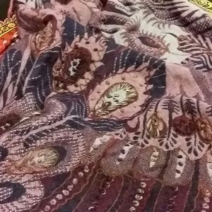 Huge Scarf Wrap Shades of Purple Boho Festival