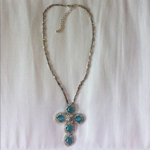 Turquoise cross necklace
