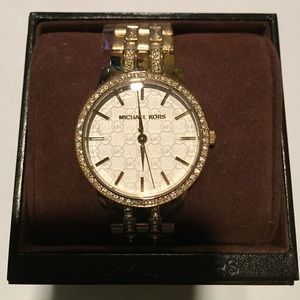 Michael Kors MK3214 Gold Tone Monogram Logo