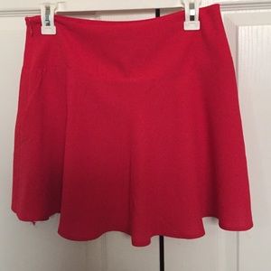Red forever 21 flare skirt