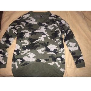 Camouflage sweater.