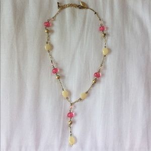 New York & Co. pink and gold necklace