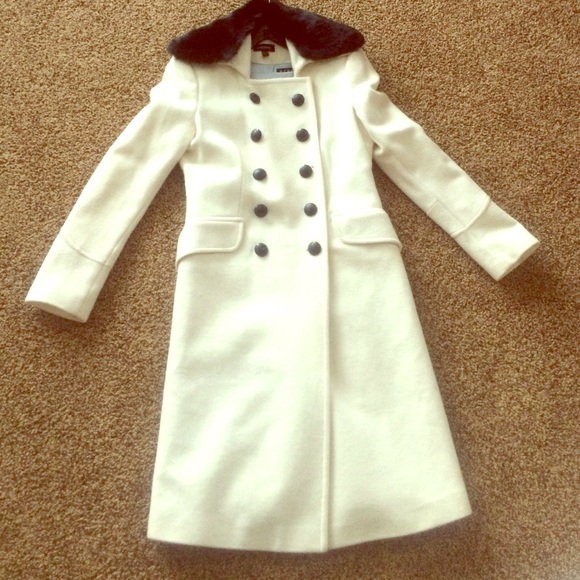 Cream coat with black accents
