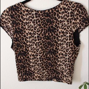 Cheetah top with open back