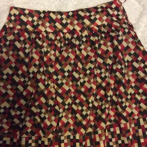 W by Worth Geometric Patterned Flare Skirt