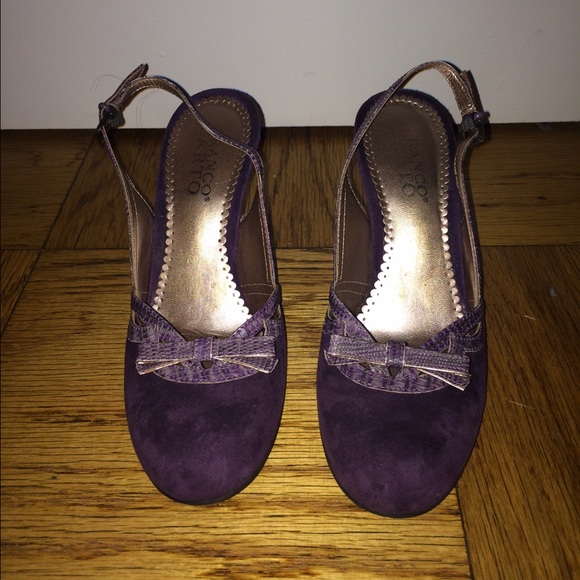 Franco Sarto Purple Suede Vintage Heels