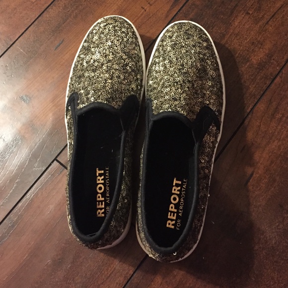 Sequin slip ons