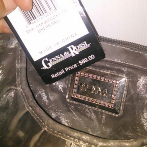 *Henna Dr Rossi purse silver/metallic LG like new - Picture 2 of 4