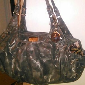 *Henna Dr Rossi purse silver/metallic LG like new