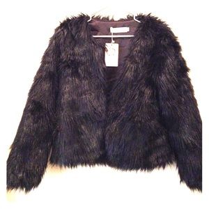 Black Faux Fur Jacket