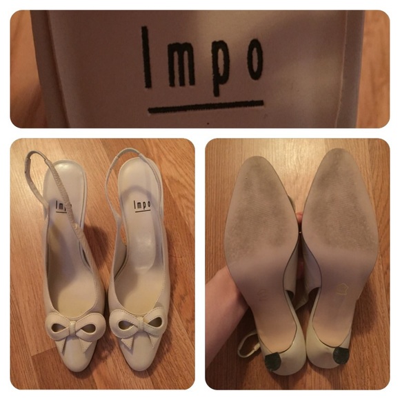 🚫Sold🚫Cream leather sling backs sz 7.5. Classic! - Picture 2 of 4