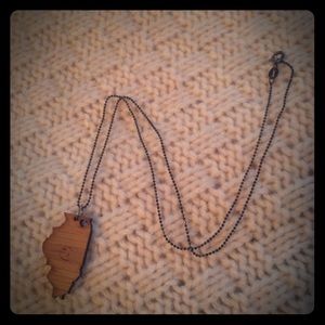 SALE Illinois state heart necklace