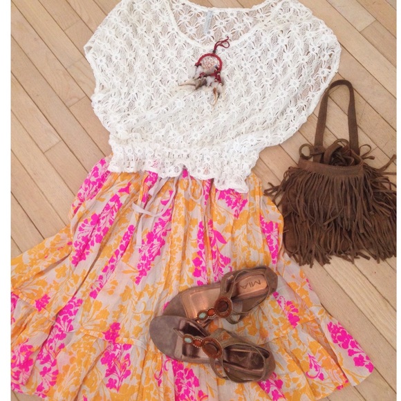 Summer Skirt 🌴 Pink & orange // Large - Picture 3 of 4