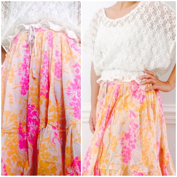 Summer Skirt 🌴 Pink & orange // Large - Picture 2 of 4