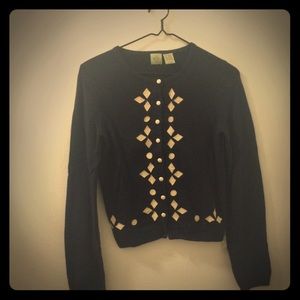 Anthropologie Navy Cardigan