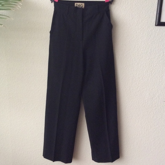 DOLCE GABBANA black high waisted wide leg pants