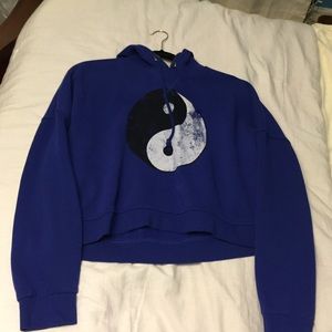 cropped Ying yang hoodie