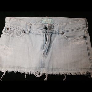 Light blue hollister jean mini skirt