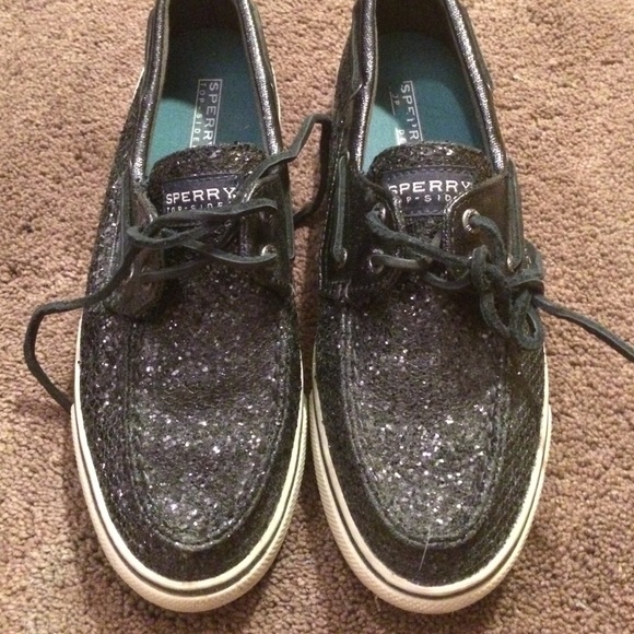 Black sparkle Sperry