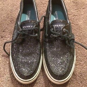 Black sparkle Sperry