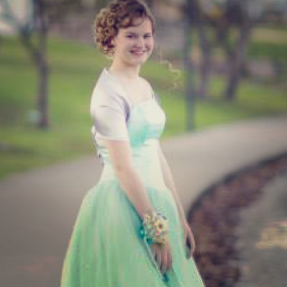 Mint green prom dress